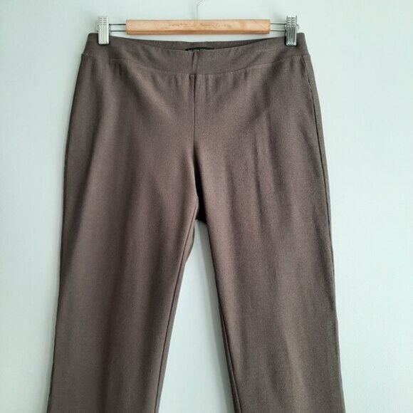 EILEEN FISHER Washable Stretch Crepe Pant Slim Fit Ankle Brown Sz XS - Picture 4 of 11